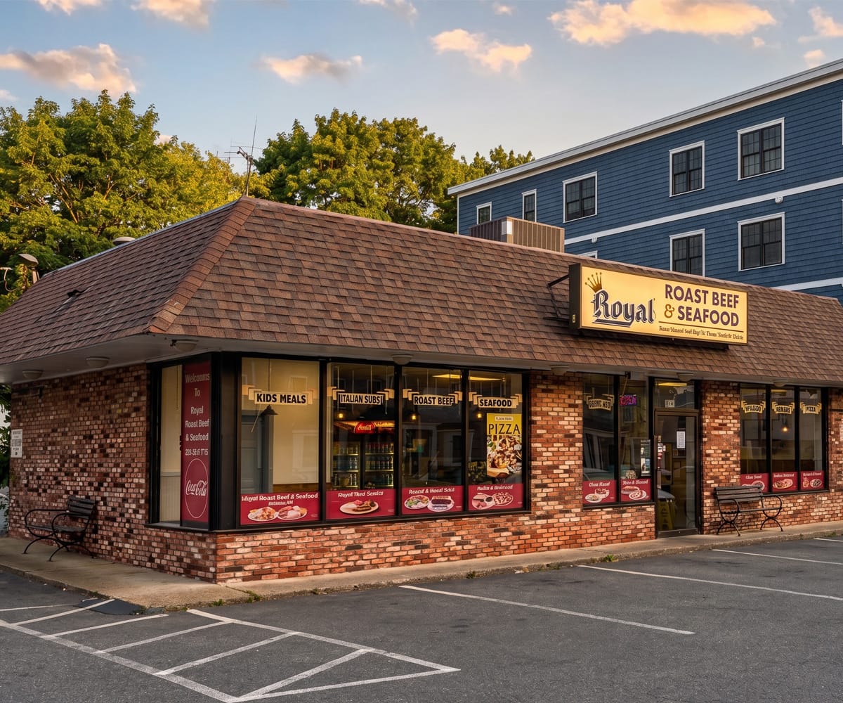 475 Main Street, Stoneham — Main Street commercial frontage with on-site parking