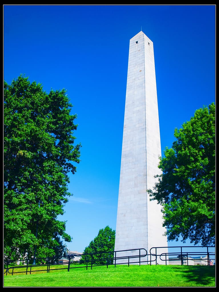 Bunker Hill Monument in Boston's Charlestown near 19 Park Street
